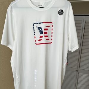Hurley White Tee with Patriotic Graphic